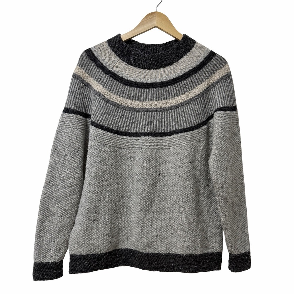 Celtic & Co Womens 100% New Wool Statement Donegal Jumper Size S Gray Sweater